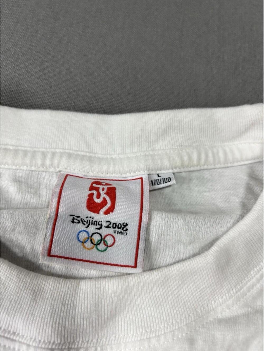 2008 Beijing Olympics Torch Relay T Shirt White Short Sleeve Adult Size L - Picture 4 of 15